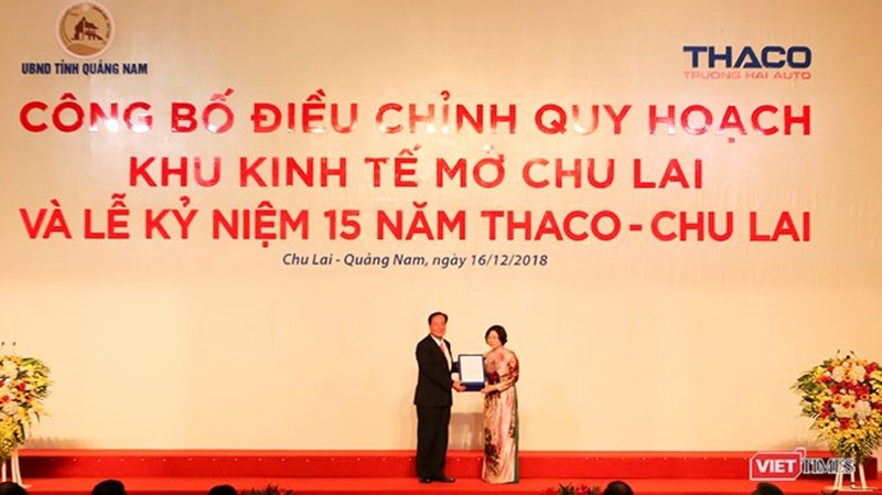 Thaco-Chu Lai 설립한 15 년 기념식 및 Chu Lai 오픈 경제 지역 규획 조정